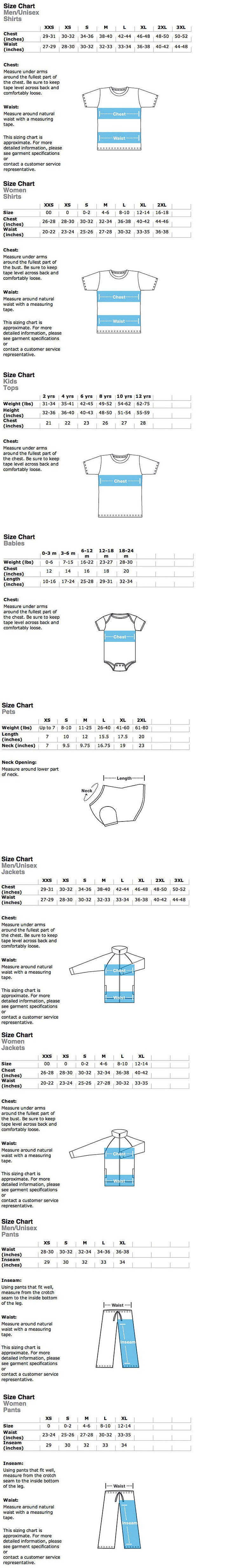 American Apparel Size Chart | Custom T-Shirts from Monkey In A Dryer, A