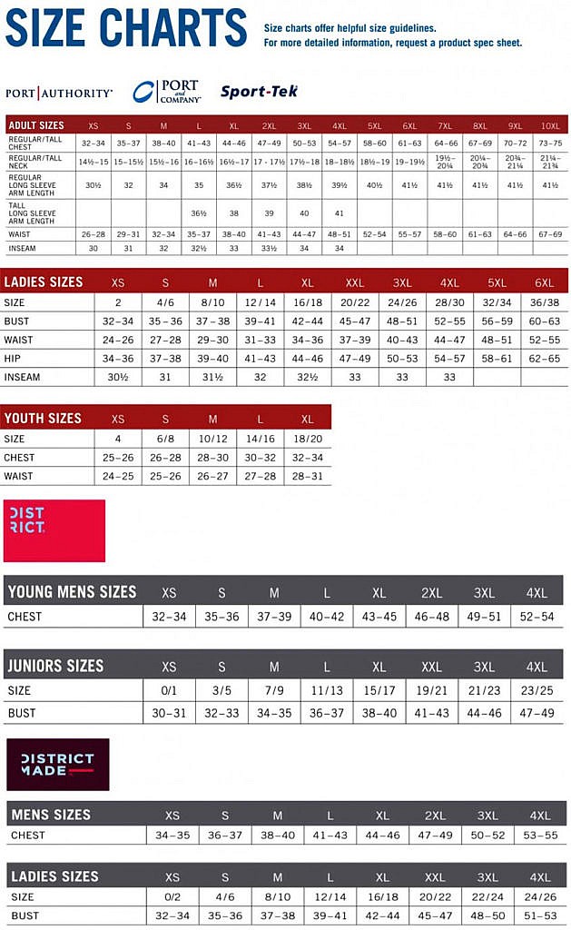 port-authority-size-chart-copy | Custom T-Shirts from Monkey In A Dryer ...